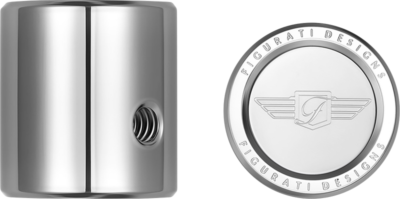 FIGURATI DESIGNS Heel-Toe Shifter Cover - Logo - Stainless Steel FD01-HTSC-SS