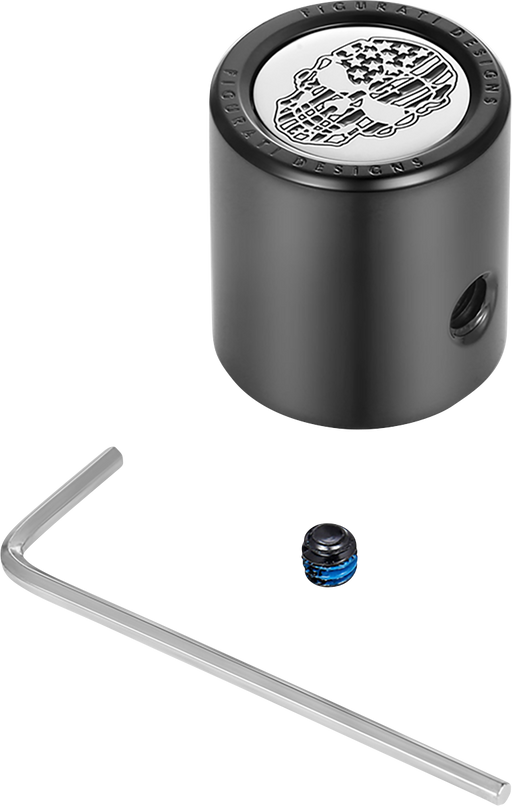 FIGURATI DESIGNS Heel-Toe Shifter Cover - American Flag Skull - Black FD27-HTSC-BLK