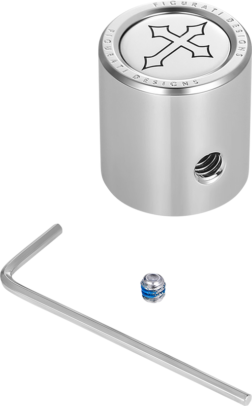 FIGURATI DESIGNS Heel-Toe Shifter Cover - Maltese Cross - Stainless Steel FD41-HTSC-SS