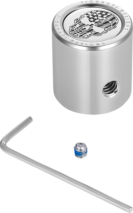 FIGURATI DESIGNS Heel-Toe Shifter Cover - American Flag Skull - Stainless Steel FD27-HTSC-SS