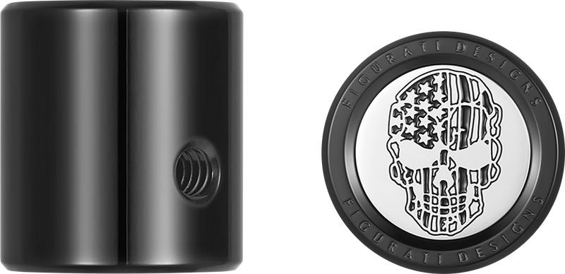 FIGURATI DESIGNS Heel-Toe Shifter Cover - American Flag Skull - Black FD27-HTSC-BLK