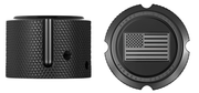 FIGURATI DESIGNS Axle Nut Cover - Front - Stainless Steel - American Flag - Contrast Cut - Reversed - Black FD26R-FAC-BK