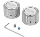 FIGURATI DESIGNS Axle Nut Cover - Front - Stainless Steel - Figurati Designs Logo - Silver FD01-FAC-SS