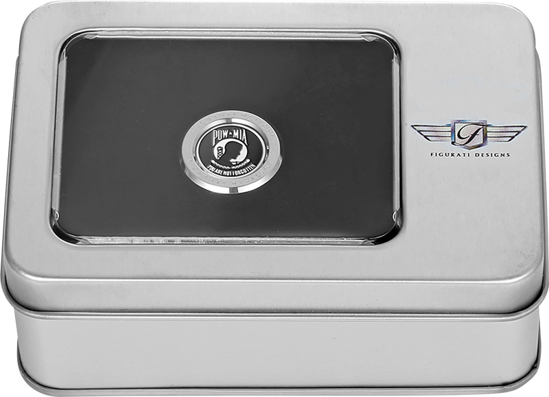 FIGURATI DESIGNS Heel-Toe Shifter Cover - POW MIA - Stainless Steel FD50-HTSC-SS