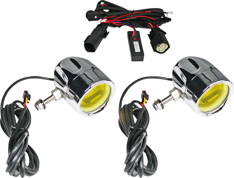 CUSTOM DYNAMICS ProBEAM® LED Halo Fog Lights - Chrome - Yellow Lens