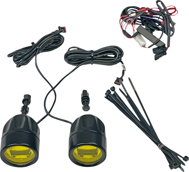 CUSTOM DYNAMICS ProBEAM® LED Halo Fog Lights - Black - Yellow Lens - Universal