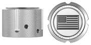 FIGURATI DESIGNS Axle Nut Cover - Front - Stainless Steel - American Flag - Contrast Cut - Reversed - Silver FD26R-FAC-SS