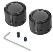 FIGURATI DESIGNS Axle Nut Cover - Front - Stainless Steel - Smooth - Black FD60-FAC-BK