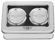 FIGURATI DESIGNS Axle Nut Cover - Front - Stainless Steel - Figurati Designs Logo - Silver FD01-FAC-SS