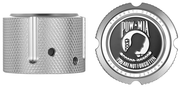 FIGURATI DESIGNS Axle Nut Cover - Front - Stainless Steel - POW MIA - Silver FD50-FAC-SS