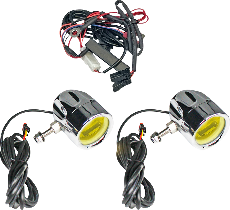 CUSTOM DYNAMICS ProBEAM® LED Halo Fog Lights - Chrome - Yellow Lens - Universal