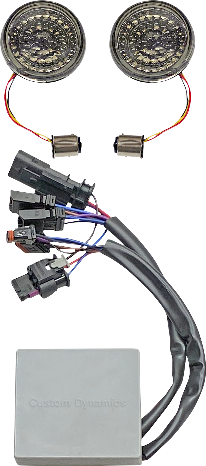 CUSTOM DYNAMICS SMART LED 1157 Bullet Turn Signals with Controller - M8 Softail