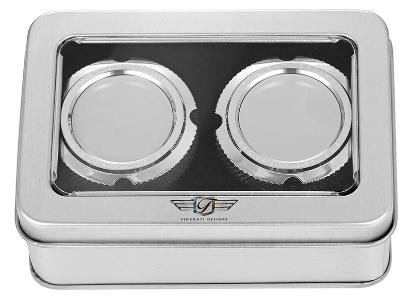 FIGURATI DESIGNS Axle Nut Cover - Front - Stainless Steel - Smooth - Silver FD60-FAC-SS