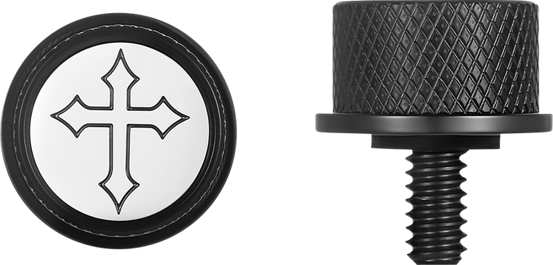 FIGURATI DESIGNS Seat Mounting Knob - Black - Cross FD41-SEAT KN-BK