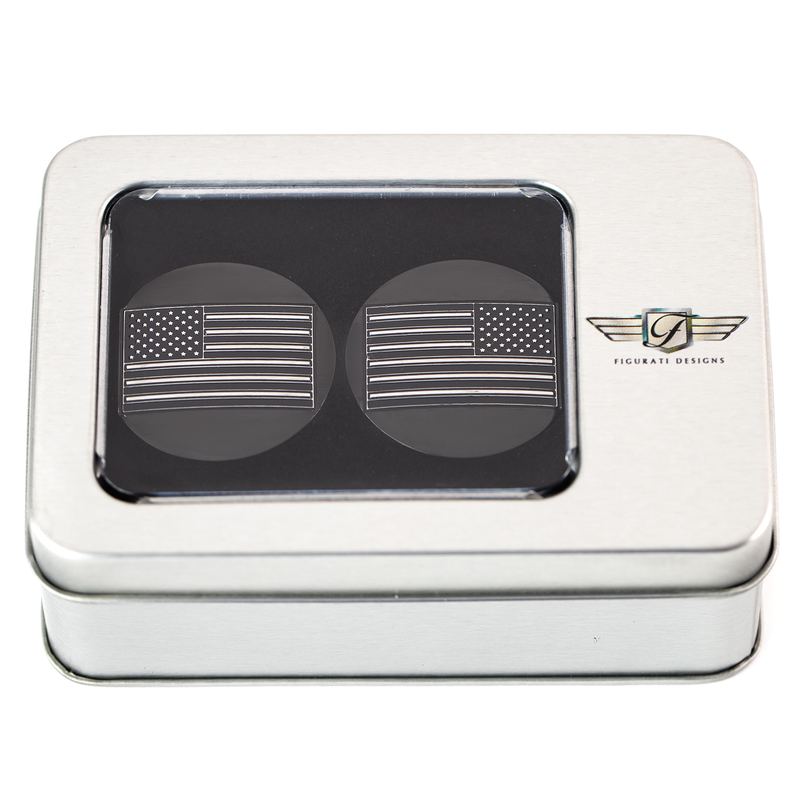 FIGURATI DESIGNS Swing Arm Covers - Black Contrast Cut American Flag - Custom - Reversed - Black FD26R-AF-CC-BK