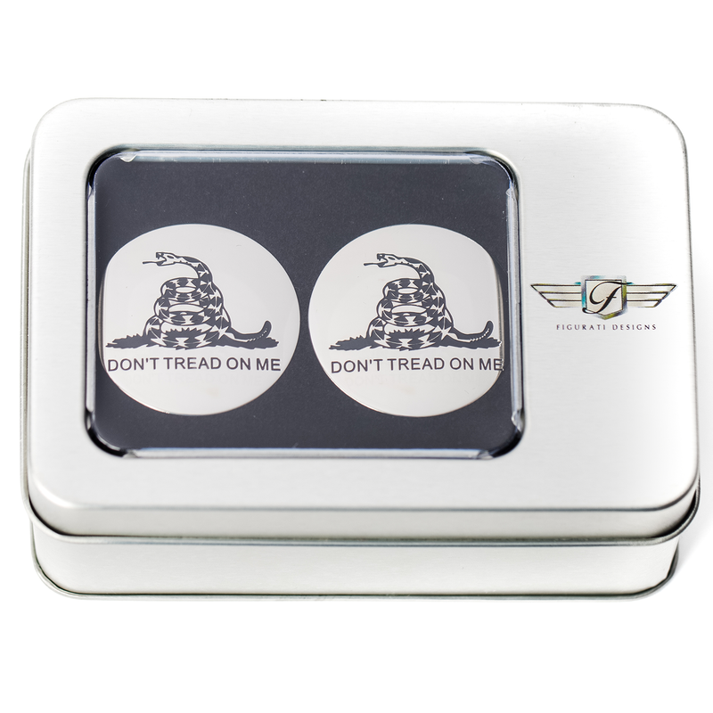 FIGURATI DESIGNS Swing Arm Covers - Don't Tread On Me - Custom FD40-DTOM-SS