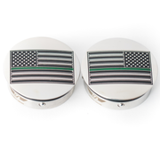 FIGURATI DESIGNS Swing Arm Covers - Green Line American Flag - Custom - Reversed FD72-AFGL-SS