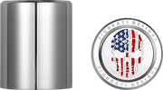 FIGURATI DESIGNS Docking Covers - Red/White/Blue American Flag Skull - Short - Silver FD24-DC-2530-SS
