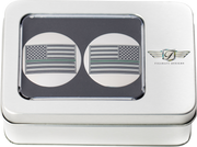 FIGURATI DESIGNS Swing Arm Covers - Green Line American Flag - Custom - Reversed FD72-AFGL-SS