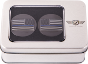 FIGURATI DESIGNS Swing Arm Covers - Blue Line American Flag - Custom - Black - Reversed FD71-AFBL-BLK