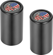 FIGURATI DESIGNS Docking Covers - Red/White/Blue American Flag Skull - Long - Black FD25-DC-2545-BK