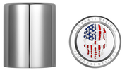FIGURATI DESIGNS Docking Covers - Red/White/Blue American Flag Skull - Silver FD24-DC-2730-SS