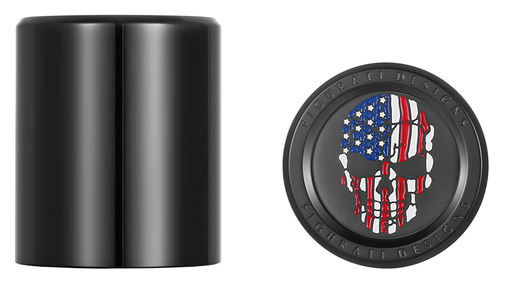 FIGURATI DESIGNS Docking Covers - Red/White/Blue American Flag Skull - Black FD25-DC-2730-BK
