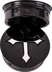 FIGURATI DESIGNS Swing Arm Covers - Cross - Custom - Black FD41-CROSS-BLK
