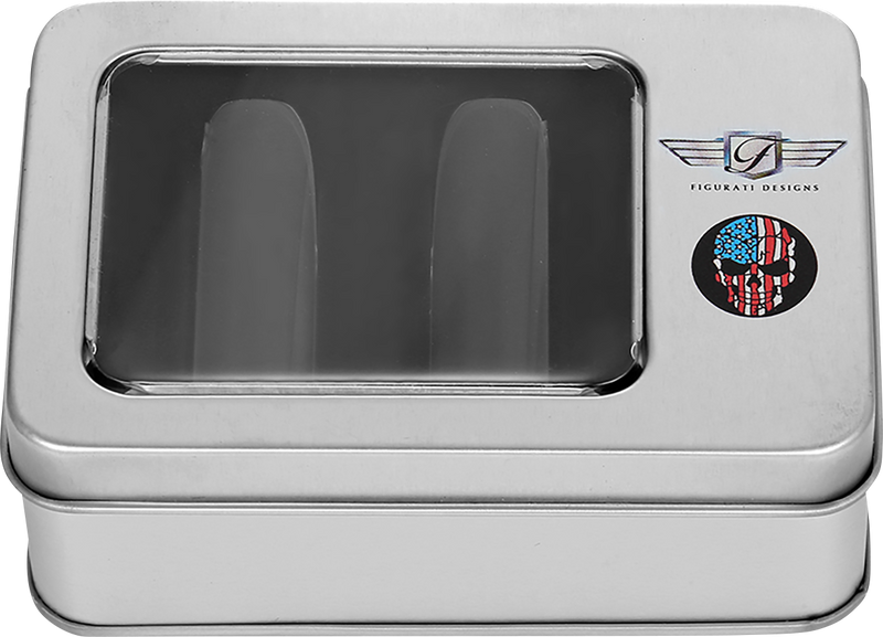 FIGURATI DESIGNS Docking Covers - Red/White/Blue American Flag Skull - Long - Black FD25-DC-2545-BK