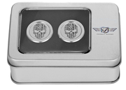 FIGURATI DESIGNS Docking Covers - American Flag Skull - Contrast Cut - Silver FD27-DC-2730-SS