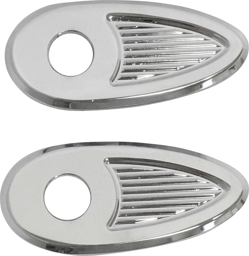 KODLIN USA Fender Struts Rear Turn Signal Adapter/Cover Plates - Chrome