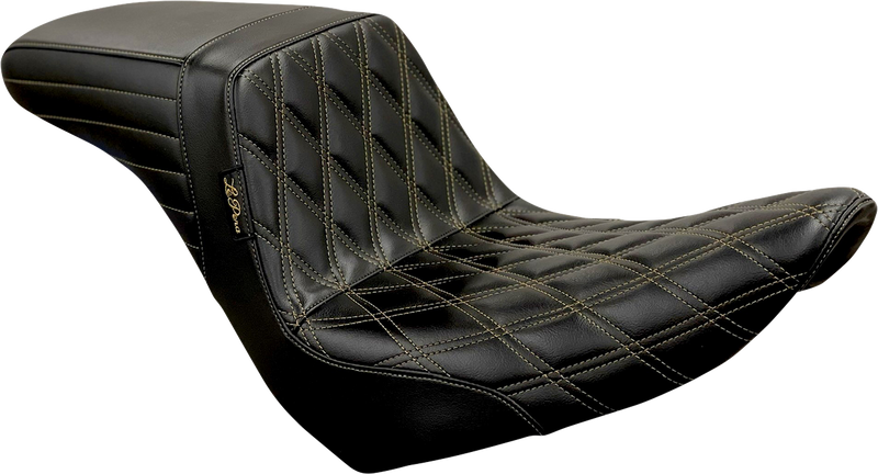 LE PERA Kickflip Seat - Diamond w/Chestnut Stitching - Black - Softail '18-'23