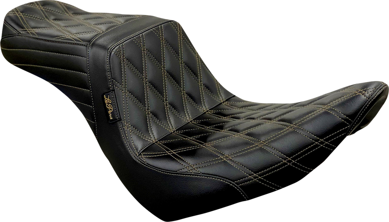 LE PERA Tailwhip Seat - Diamond w/ Chestnut Stitching - Black - Softail '18-'23