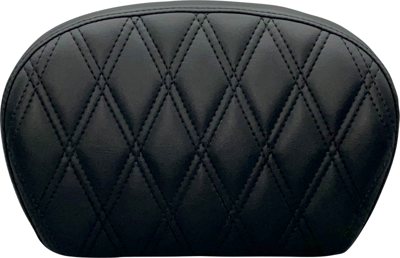 LE PERA Sissy Bar Pad - Large - Vinyl - Double Diamond - Dull Black - '08-'22 SOFTAIL & TOURING