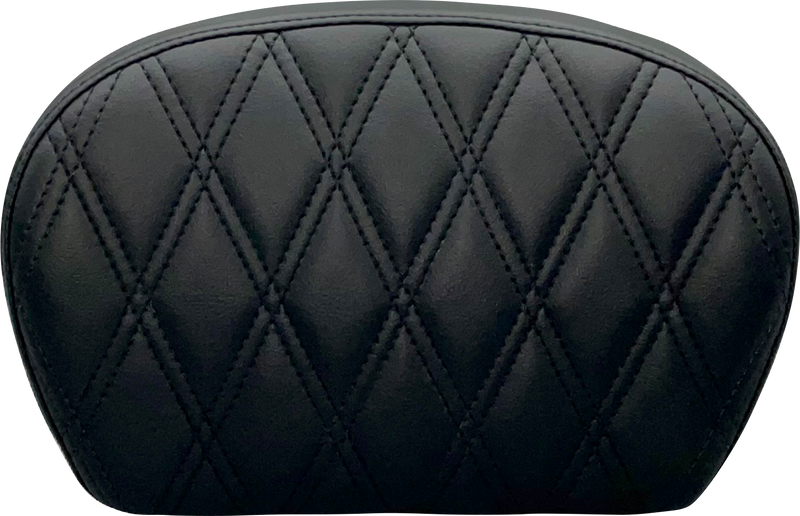 LE PERA Sissy Bar Pad - Large - Vinyl - Single Diamond - Dull Black - '08-'22 SOFTAIL & TOURING