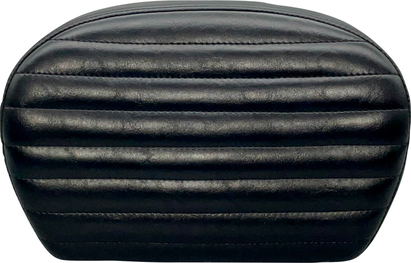 LE PERA Sissy Bar Pad - Large - Pleated - Shiny Black - '08-'22 SOFTAIL & TOURING