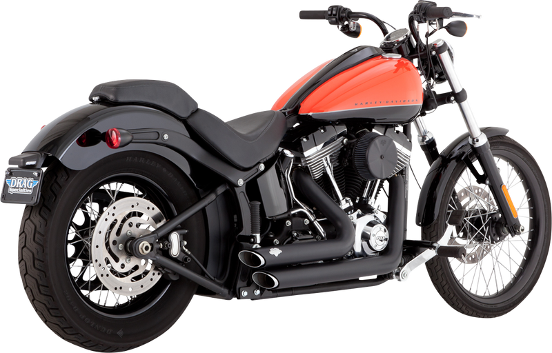 VANCE & HINES Shortshots Staggered Exhaust System - Matte Black - FLS / FLST '12-'17