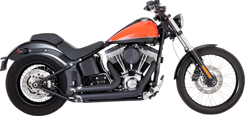 VANCE & HINES Shortshots Staggered Exhaust System - Matte Black - FLS / FLST '12-'17