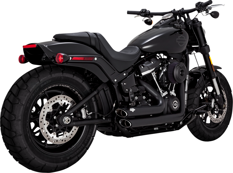 VANCE & HINES Shortshots Staggered Exhaust System - Matte Black - Softail '18-'24