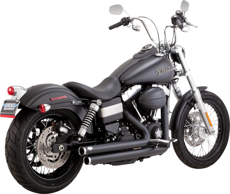 VANCE & HINES Big Shots Staggered Exhaust System - Black - '10-'17 DYNA MODELS