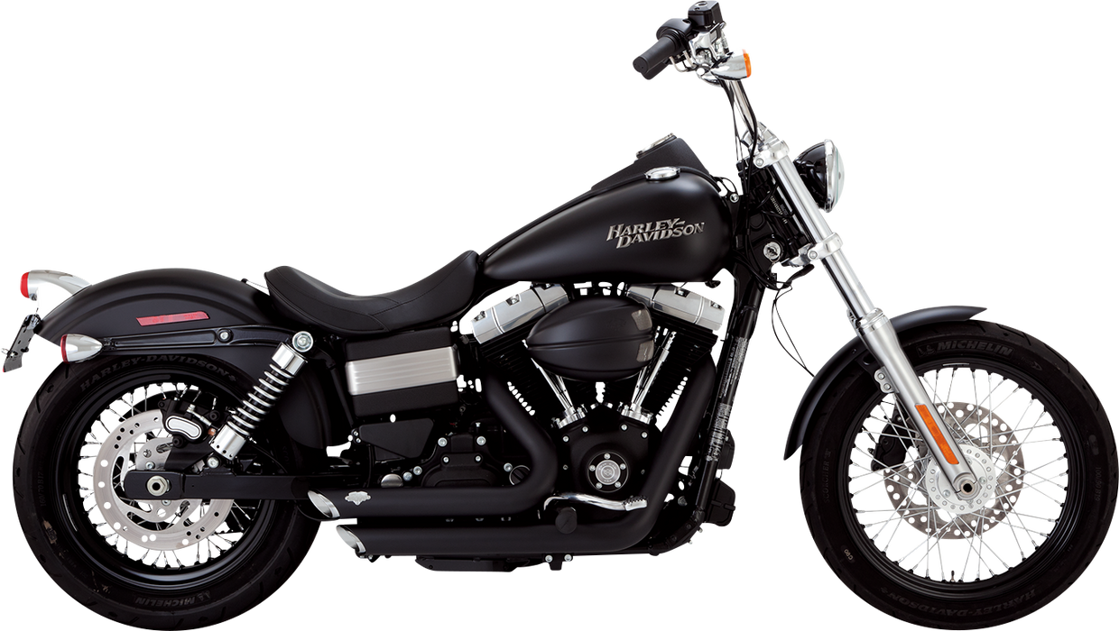 VANCE & HINES Shortshots Staggered Exhaust System - Matte Black - '12-'17 DYNA MODELS