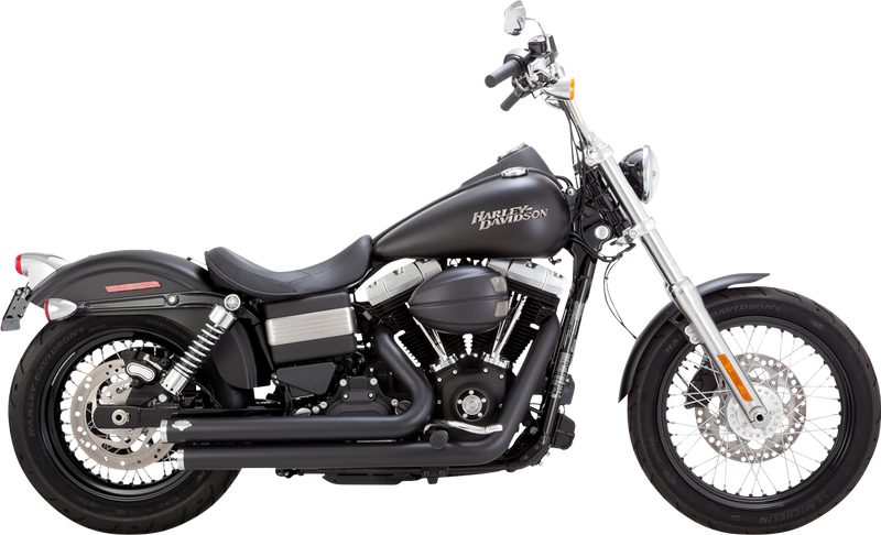 VANCE & HINES Big Shots Staggered Exhaust System - Black - '10-'17 DYNA MODELS