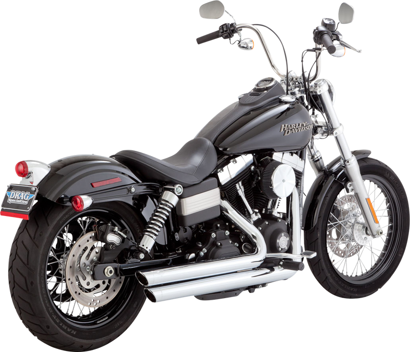 VANCE & HINES Big Shots Staggered Exhaust System - Chrome - '10-'17 DYNA MODELS