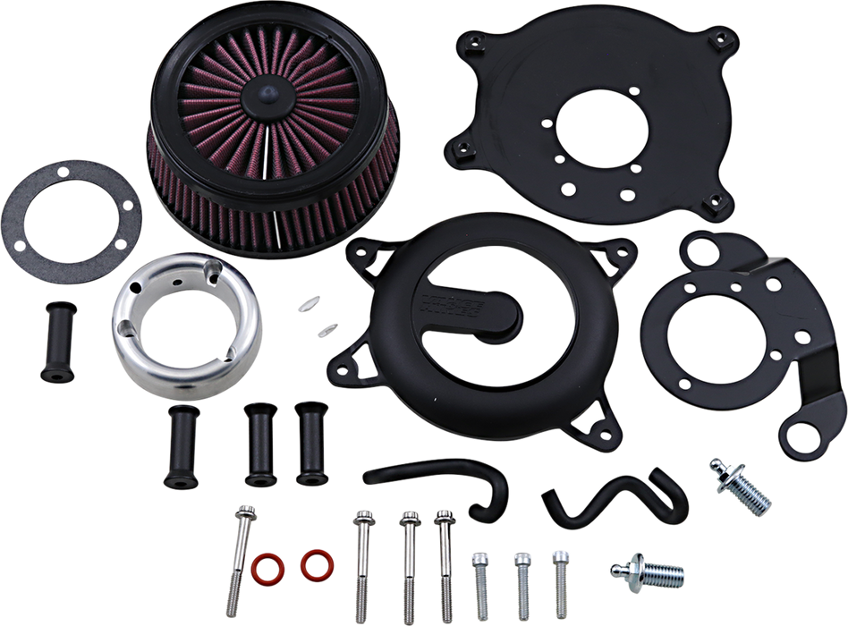 VANCE & HINES VO2 Rogue Air Intake Kit - Wrinkle Black -'08-'17 SOFTAIL & TOURING
