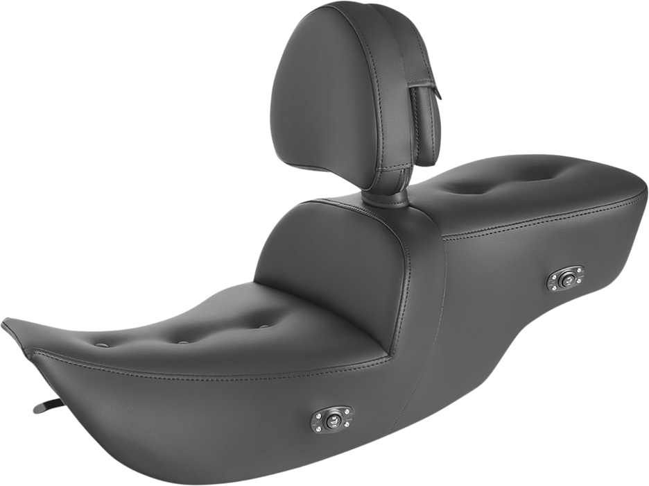 SADDLEMEN Pillow Top Roadsofa* Seat - Heated - Black - with Backrest - '97-07 TOURING