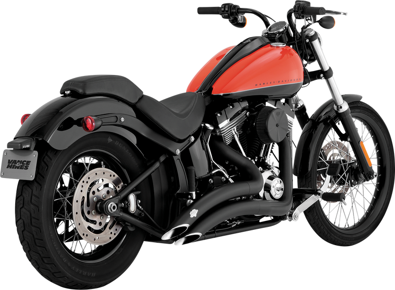 VANCE & HINES Big Radius Exhaust System - Black - '10-'17 SOFTAIL MODELS