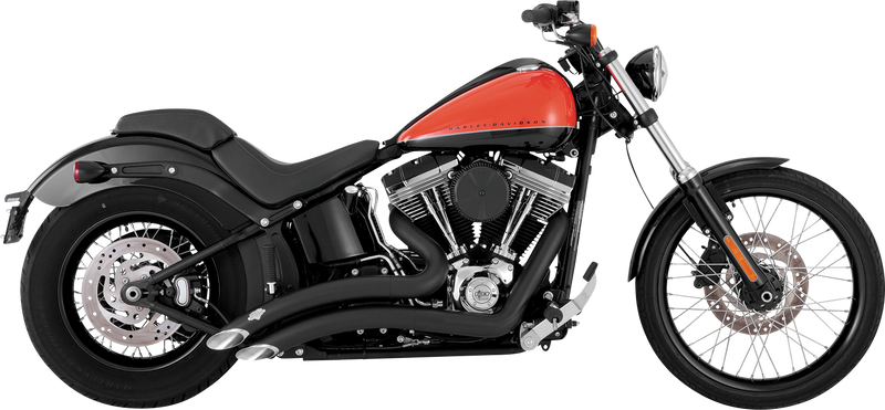 VANCE & HINES Big Radius Exhaust System - Black - '10-'17 SOFTAIL MODELS