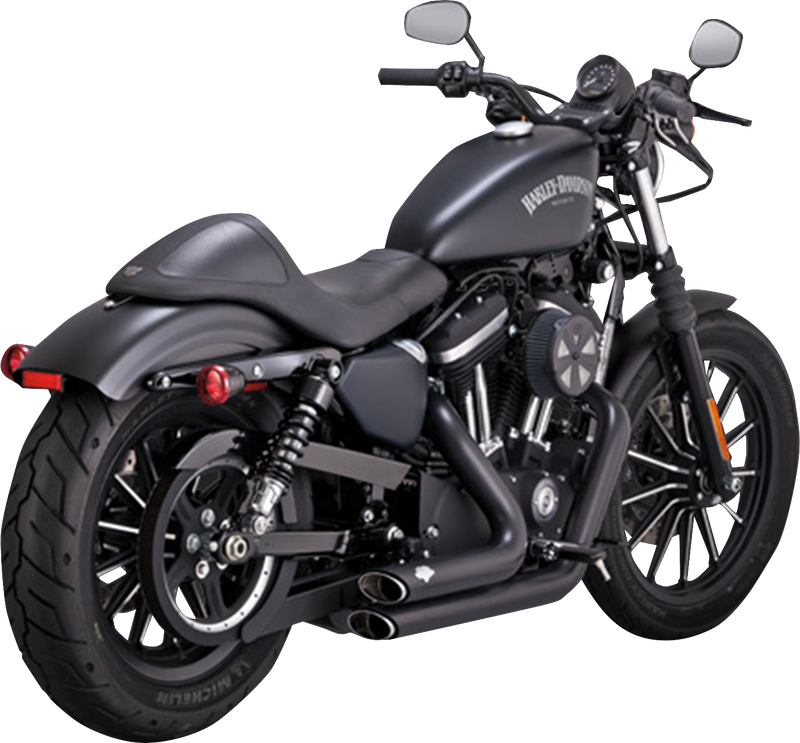 VANCE & HINES Shortshots Staggered Exhaust System - Black - Sportster '14-'22
