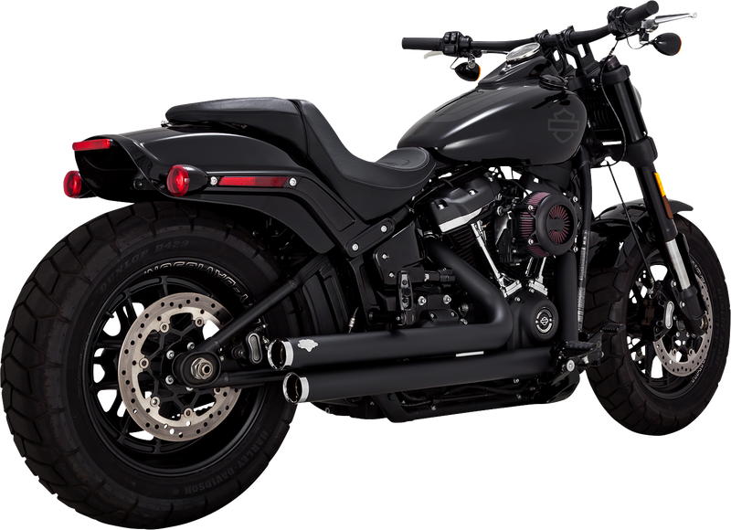VANCE & HINES Big Shots Staggered Exhaust System - Black - '10-'17 SOFTAIL MODELS
