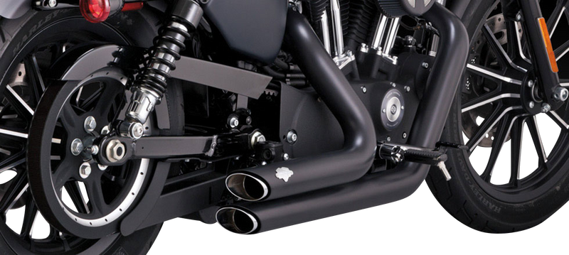 VANCE & HINES Shortshots Staggered Exhaust System - Black - Sportster '14-'22